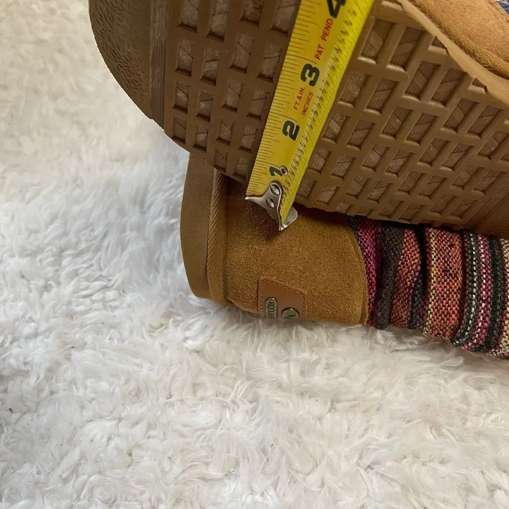 KOOLABURRA MYKA CHESTNUT SUEDE TRIBAL KILIM BOHO BOOTS SZ 5